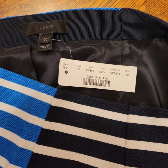 J. Crew Diagonal Striped Color Block A Line Skirt - Picture 4 of 4